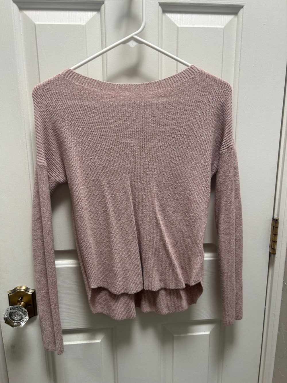 Express Blush Pink Long Sleeve Knit Top